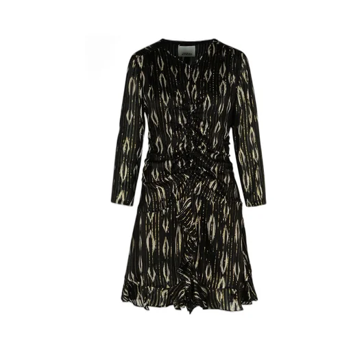 Ruched Metallic Jacquard Mini Dress