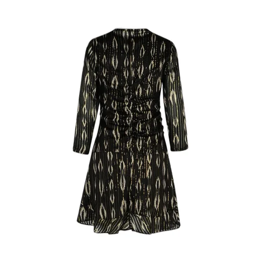 Ruched Metallic Jacquard Mini Dress