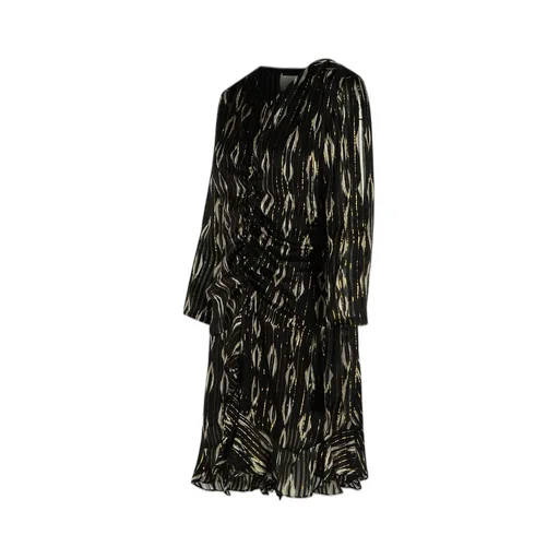 Ruched Metallic Jacquard Mini Dress