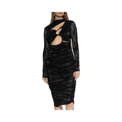 Ruched Cut-Out Midi Dress