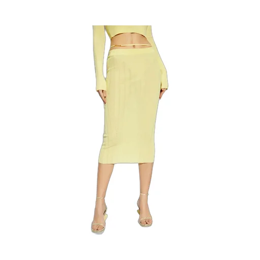 Ribbed Knit Midi Skirt