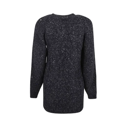 Cable Knit Sweater With Cut-Out Shoulders