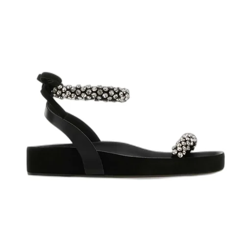 Platform Sandals With Rhinestone Embellishments