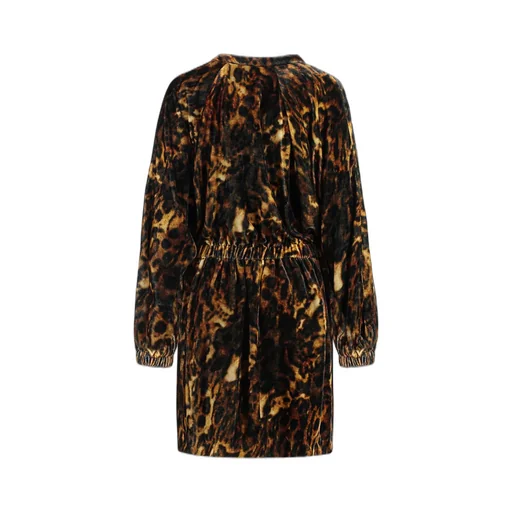 Velvet Leopard Print Mini Dress