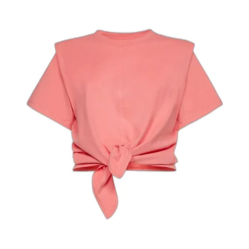 T-Shirt With Shoulder Pads And Knot Detail