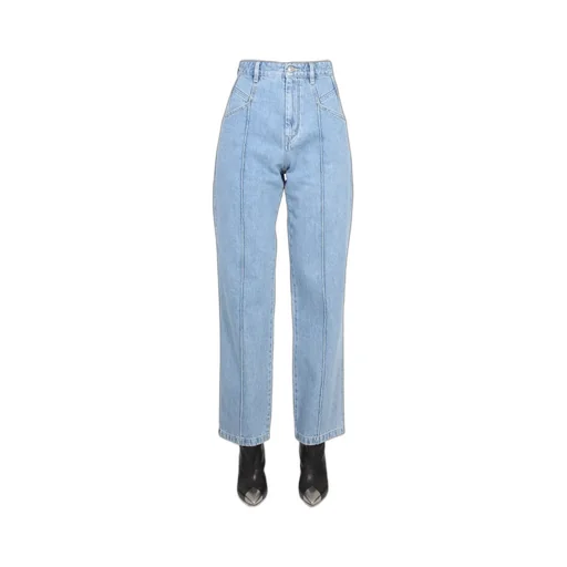 High-Waisted Straight Leg Jeans