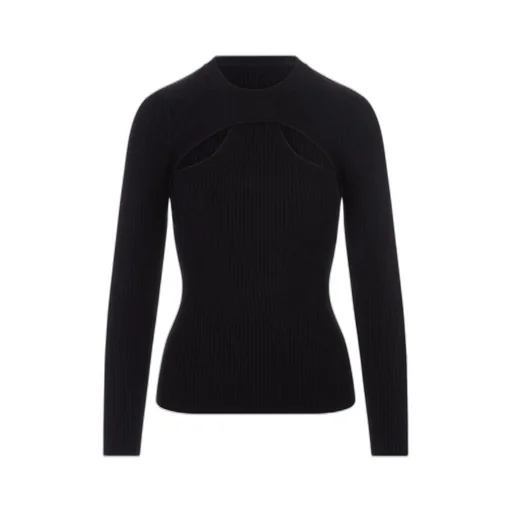Ribbed Knit Cutout Top