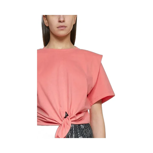 T-Shirt With Shoulder Pads And Knot Detail