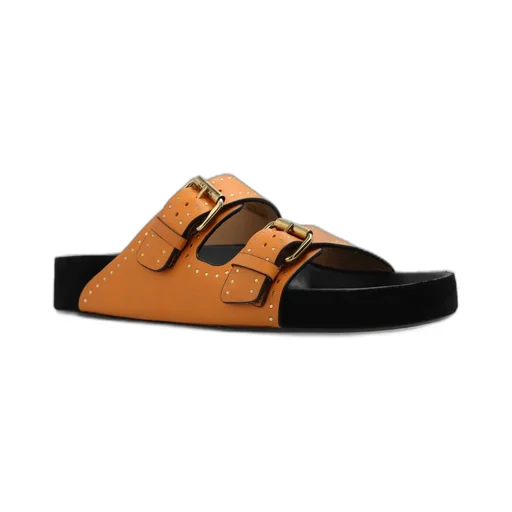 Double Buckle Slide Sandals