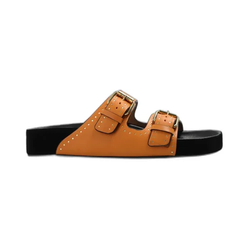 Double Buckle Slide Sandals