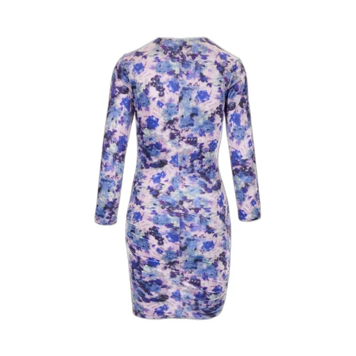 Ruched Floral Print Mini Dress