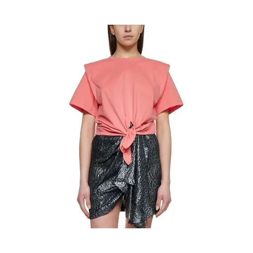 T-Shirt With Shoulder Pads And Knot Detail