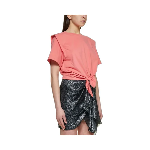 T-Shirt With Shoulder Pads And Knot Detail