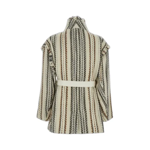 Striped Jacket With Belt