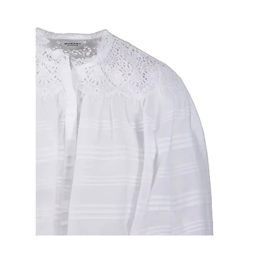 Blouse With Lace And Ruffle Detail