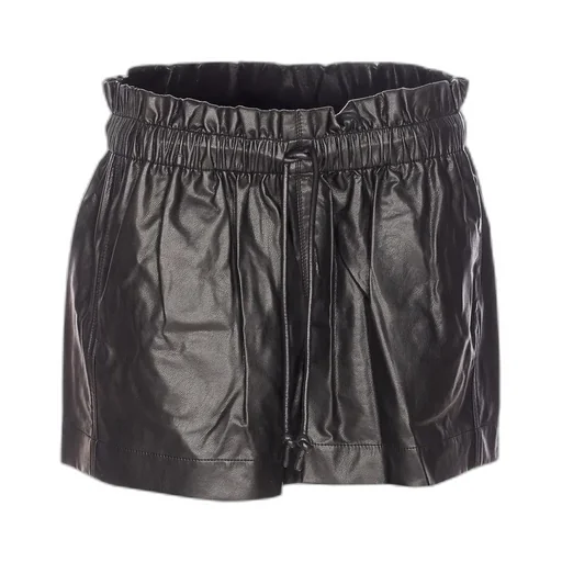 Paperbag Waist Faux Leather Shorts