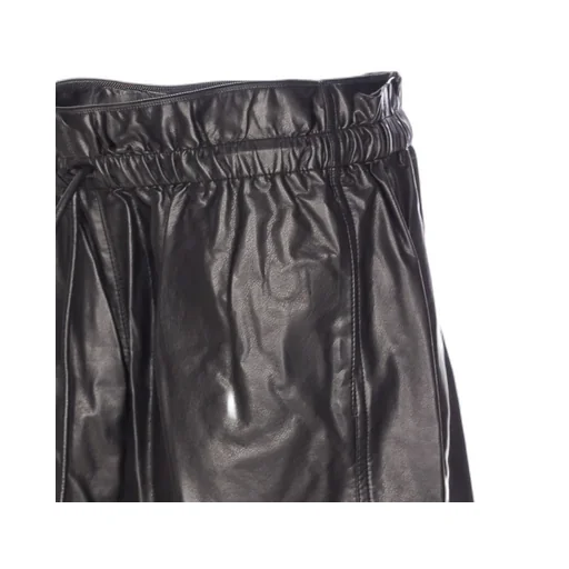 Paperbag Waist Faux Leather Shorts