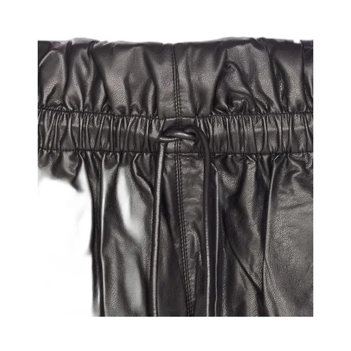Paperbag Waist Faux Leather Shorts