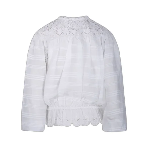 Blouse With Lace And Ruffle Detail
