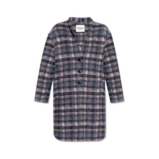 Plaid Wool Blend Coat