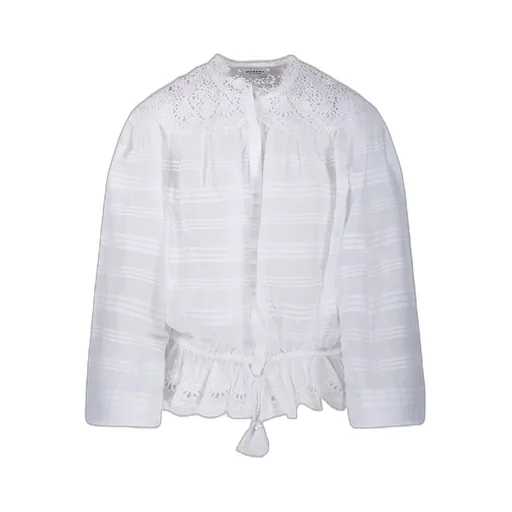 Blouse With Lace And Ruffle Detail