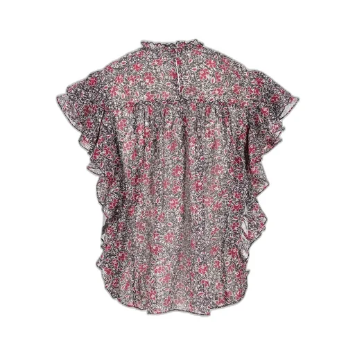 Ruffled Floral Print Blouse