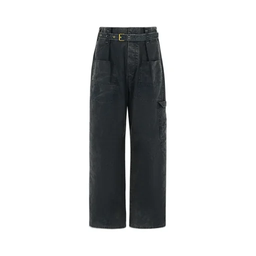Wide-Leg Belted Cargo Pants