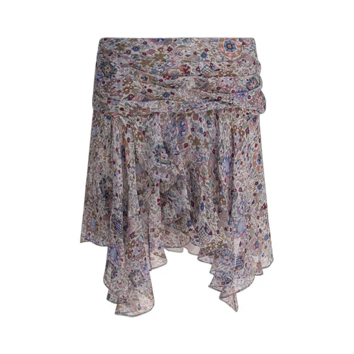 Floral Print Asymmetrical Skirt