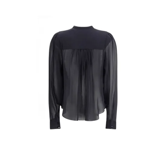 Sheer Blouse With Smocked Yoke