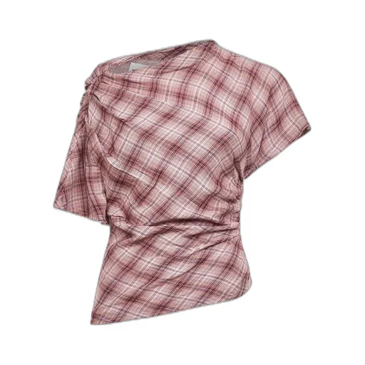Asymmetric Plaid Top