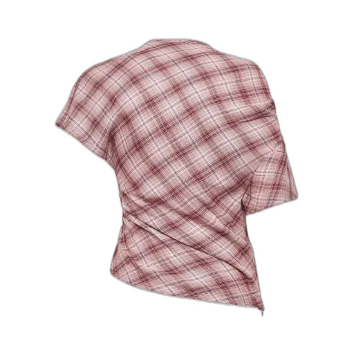 Asymmetric Plaid Top