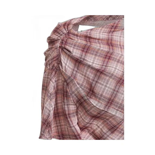 Asymmetric Plaid Top