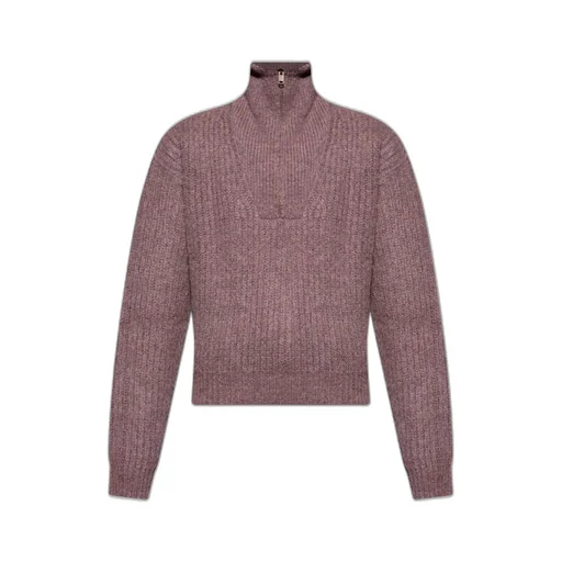 Quarter-Zip Ribbed Knit Sweater
