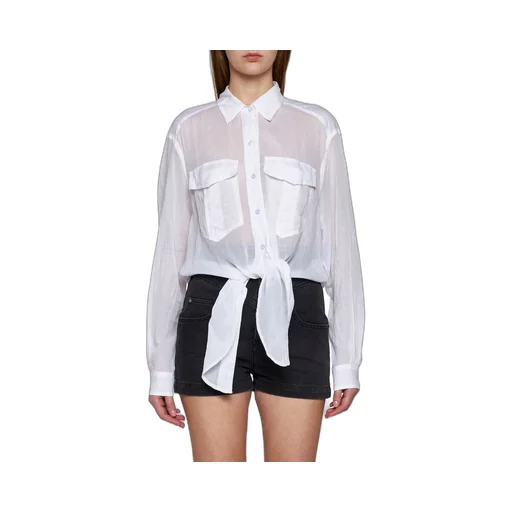 Cropped Tie-Front Shirt