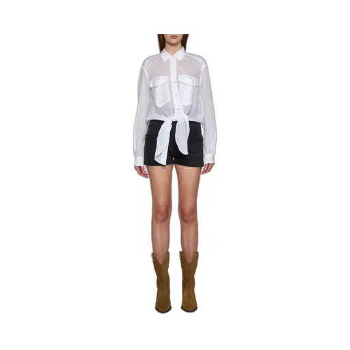 Cropped Tie-Front Shirt