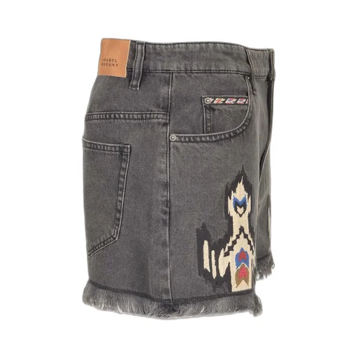 Denim Shorts With Embroidery