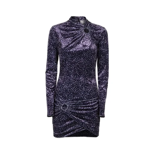 Ruched Print Mini Dress