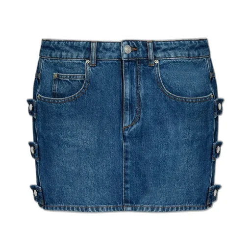 Denim Mini Skirt With Side Detail