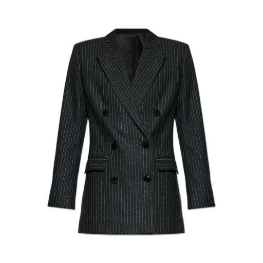 Double-Breasted Pinstripe Blazer