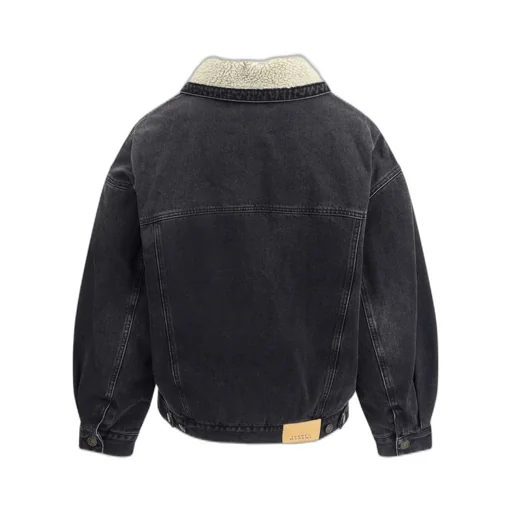 Denim Jacket With Shearling Collar