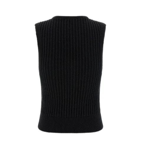 Ribbed Knit Zip Vest
