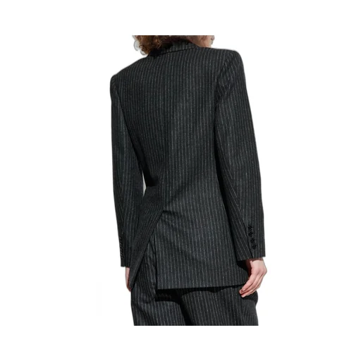 Double-Breasted Pinstripe Blazer