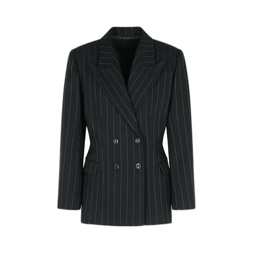 Double-Breasted Pinstripe Blazer