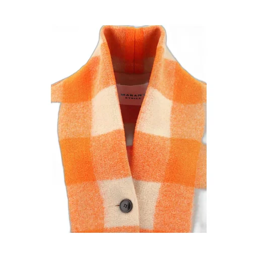 Checked Wool Blend Coat