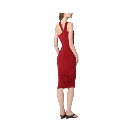 Halterneck Ruched Midi Dress