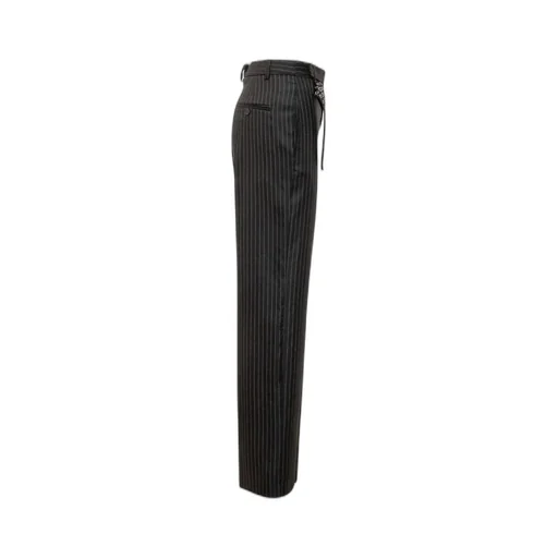 Pinstripe Wide-Leg Trousers