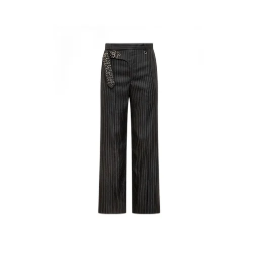 Pinstripe Wide-Leg Trousers