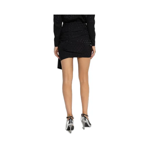 Ruched Polka Dot Mini Skirt
