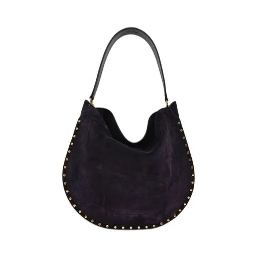 Studded Suede Hobo Bag