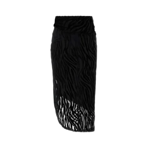 Asymmetric Velvet Skirt